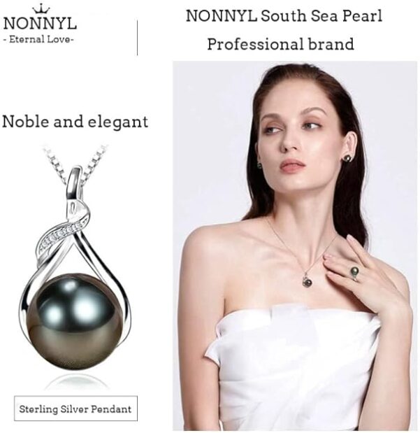 Tahitian Black Pearl Necklace - Perfect Gift for Wife, Mom, or Girlfriend - Image 2