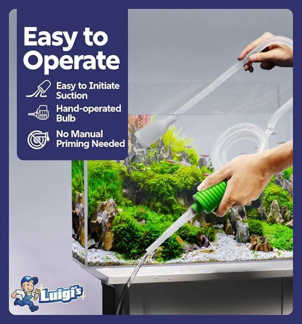 Luigi's Fish Tank Cleaner - Gravel Pump Vacuum for Aquarium - Image 5
