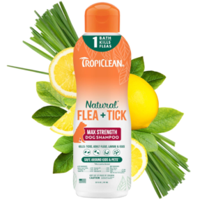 TropiClean Max Strength Flea & Tick Shampoo for Dogs – 20 oz